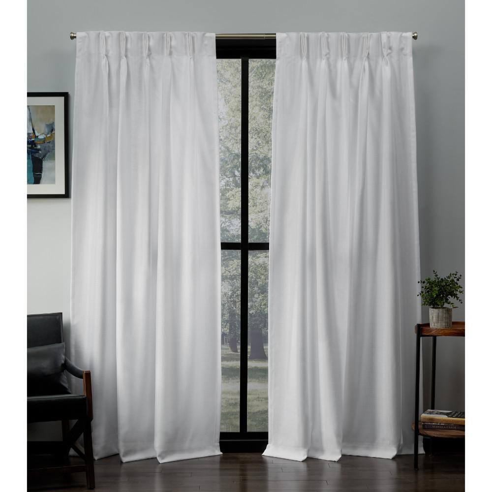 Winter White Light-Filtering Linen Pleated Window Panels