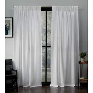 Loha Winter White Solid Light Filtering Triple Pinch Pleat / Hidden Tab Curtain, 27 in. W x 96 in. L (Set of 2)