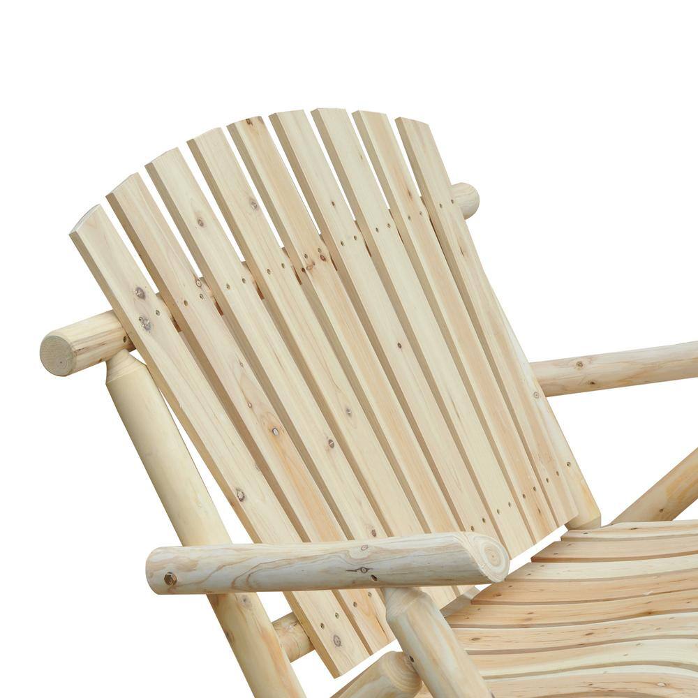 Rustic Fir Wood Adirondack Double Rocking Chair in Burlywood