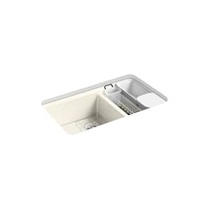 Riverby 33 in. Undermount Double Bowl Biscuit Cast Iron Kitchen Sink