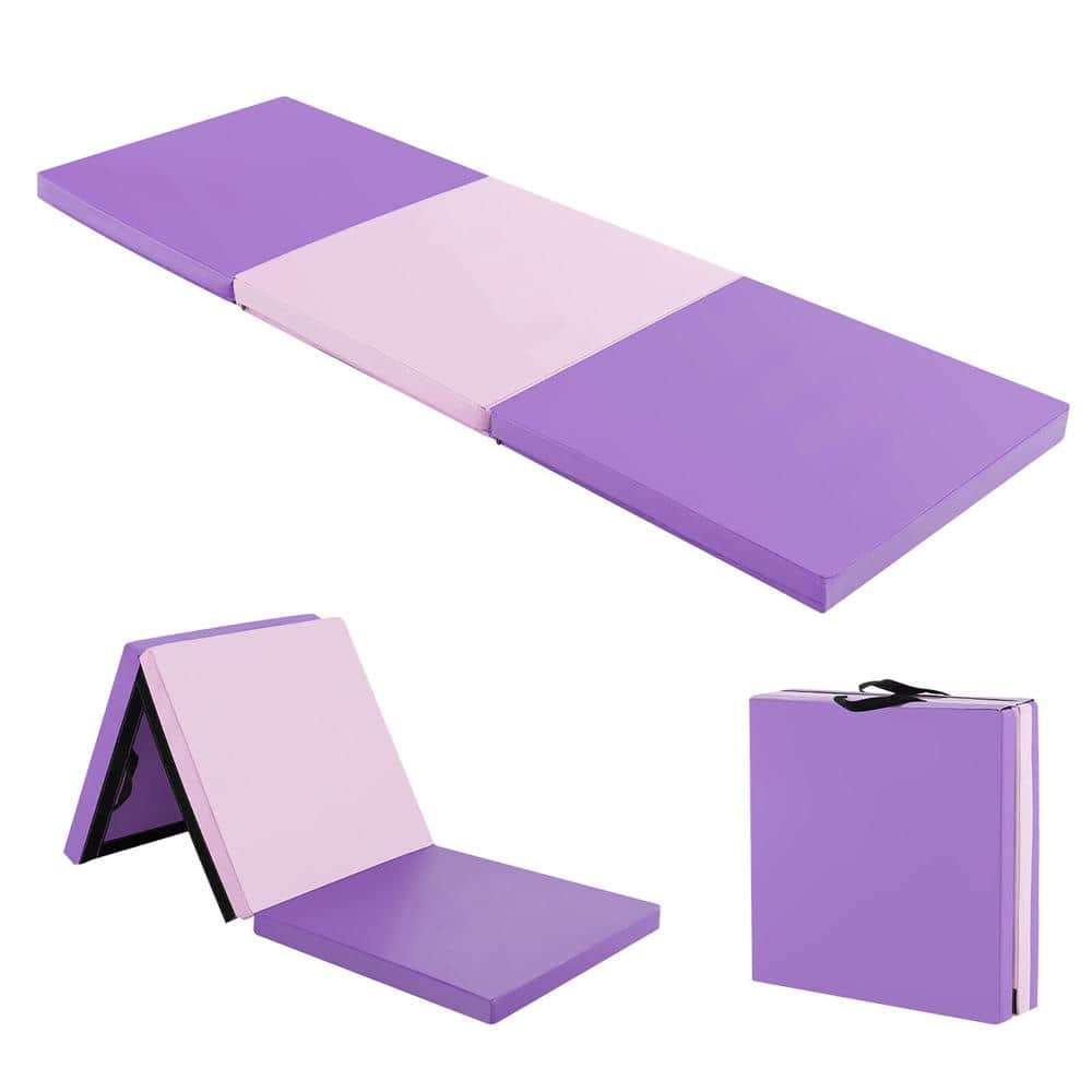 HONEY JOY Purple Pink 24 in. W x 72 in. L x2 in. T Foam Gym Flooring ...