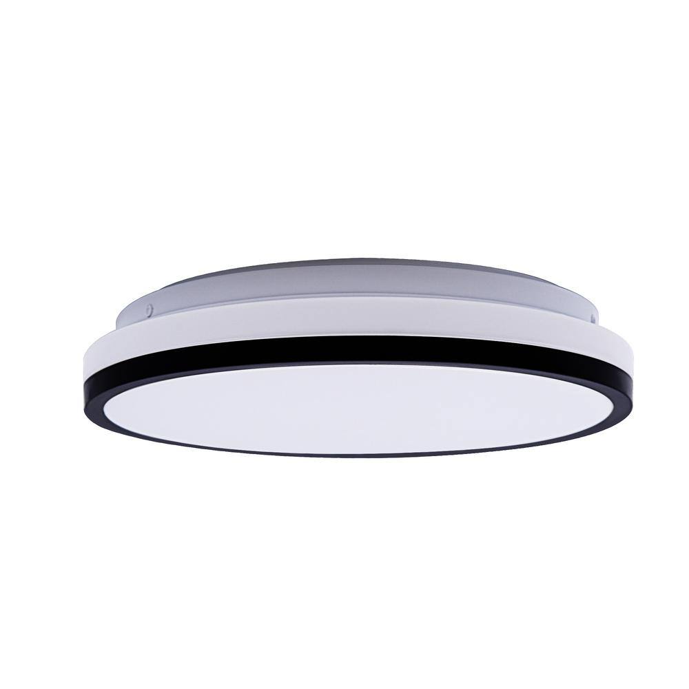 11.5 in. White Flush Mount Ceiling Light with Black Trim, Dimmable LED price history on PriceWatchPro