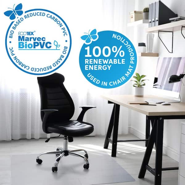 Ecotex BioPVC Eco Friendly Carbon Neutral PVC Clear Indoor Chair Mat for Hard Floors 36 in. x 48 in.