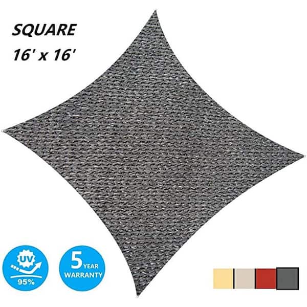 Unbranded 10 ft. x 10 ft. Black Square Sun Shade Sail UV Block Canopy, Outdoor Patio and Pergola Cover