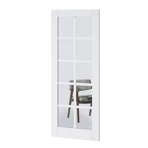 32 in. x 80 in. Solid Core 10 Lite Tempered Clear Glass White Primed MDF Interior Door Slab