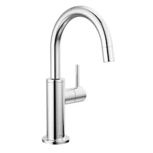 Contemporary Round Single Handle Beverage Faucet in Polished Chrome