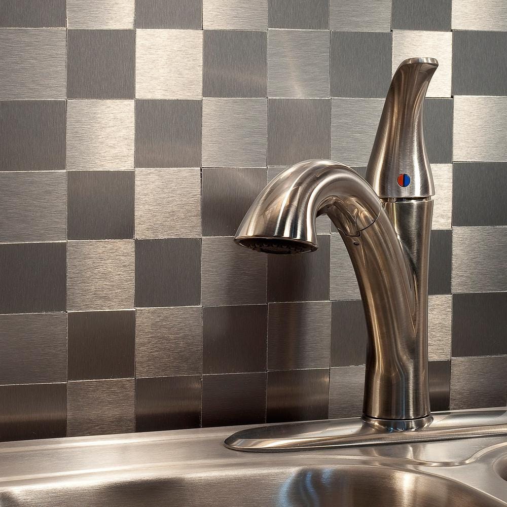 Stainless Steel Peel and Stick Backsplash Tiles for Kitchen and Bathroom