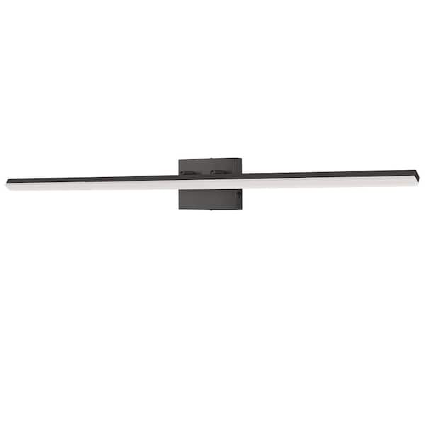 48 in. 1-Light 24-Watt Black Integrated LED Vanity Light, Bathroom Wall Sconce, Modern Light Bar for Mirror and Makeup