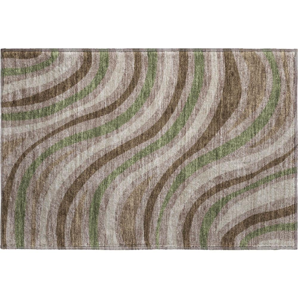 Mayfield Premium Machine Washable Abstract AMF2490 Chocolate 3 ft. x 4 ft. Area Rug price history on PriceWatchPro