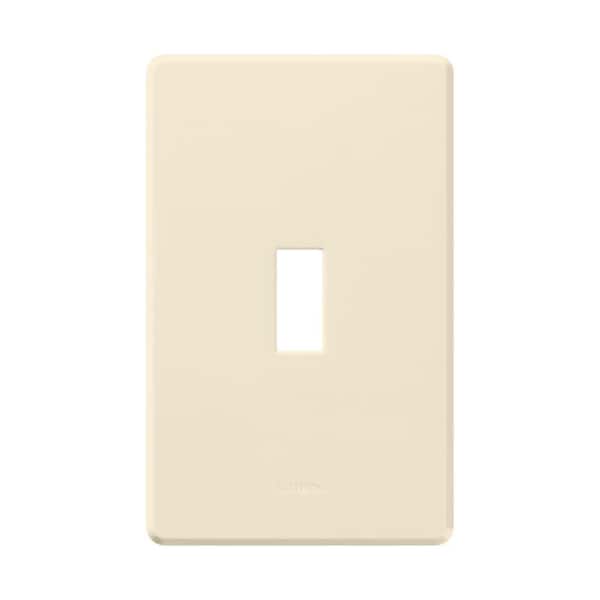 Lutron Fassada 1 Gang Toggle Switch Cover Plate for Dimmers and Switches, Almond (FG-1-AL)