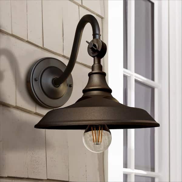 Dark Bronze Solar/Battery Operated Outdoor Barn Light Sconce