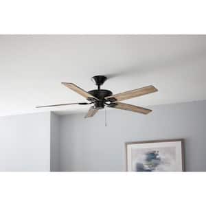 Bayfield 52 in. Indoor Matte Black Dry Rated Downrod Ceiling Fan with 5 Reversible Blades