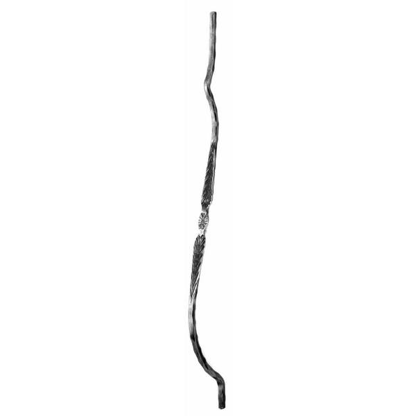 arteferro 35-7/16 in. x 1-3/16 in. x 9/16 in. x 5/32 in. Square Bar Centered Stamped Forged Raw Belly Picket