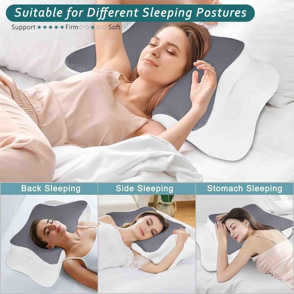 Cervical Neck Pillow for Pain Relief Sleeping, Contour Memory Foam
