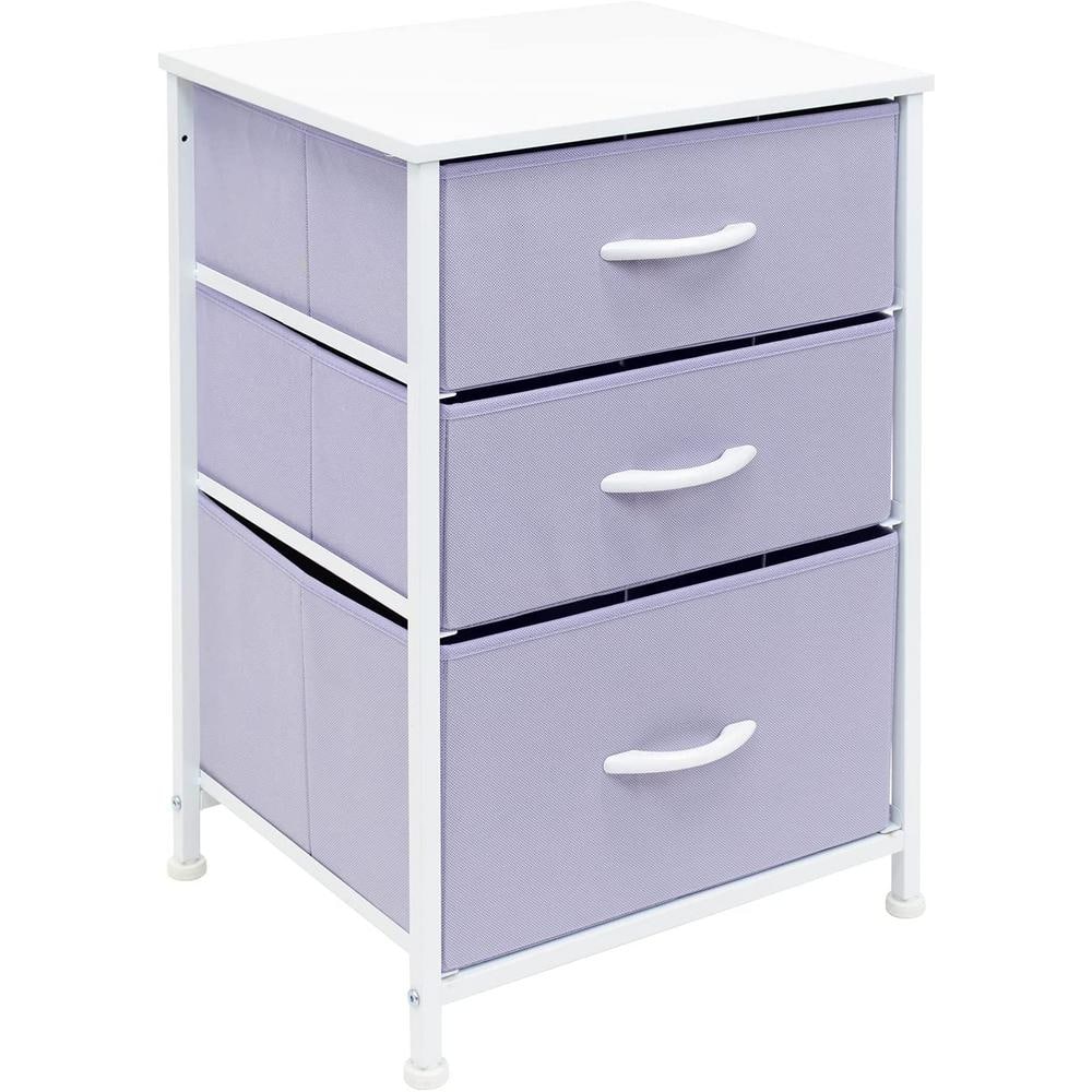Sorbus 3-Drawer Purple Nightstand 24.62 in. H x 16.5 in. W x 24.62 in. D  DRW-TB3-PU The Home Depot