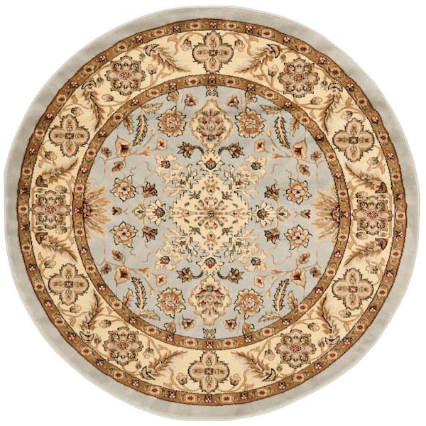 SAFAVIEH Lyndhurst Gray/Beige 5 ft. x 5 ft. Round Speckled Floral Area Rug