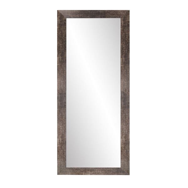 BrandtWorks Rustic Framed Rectangle Brown Decorative Thin Wall Mirror 55 in. H x 21.5 in. W