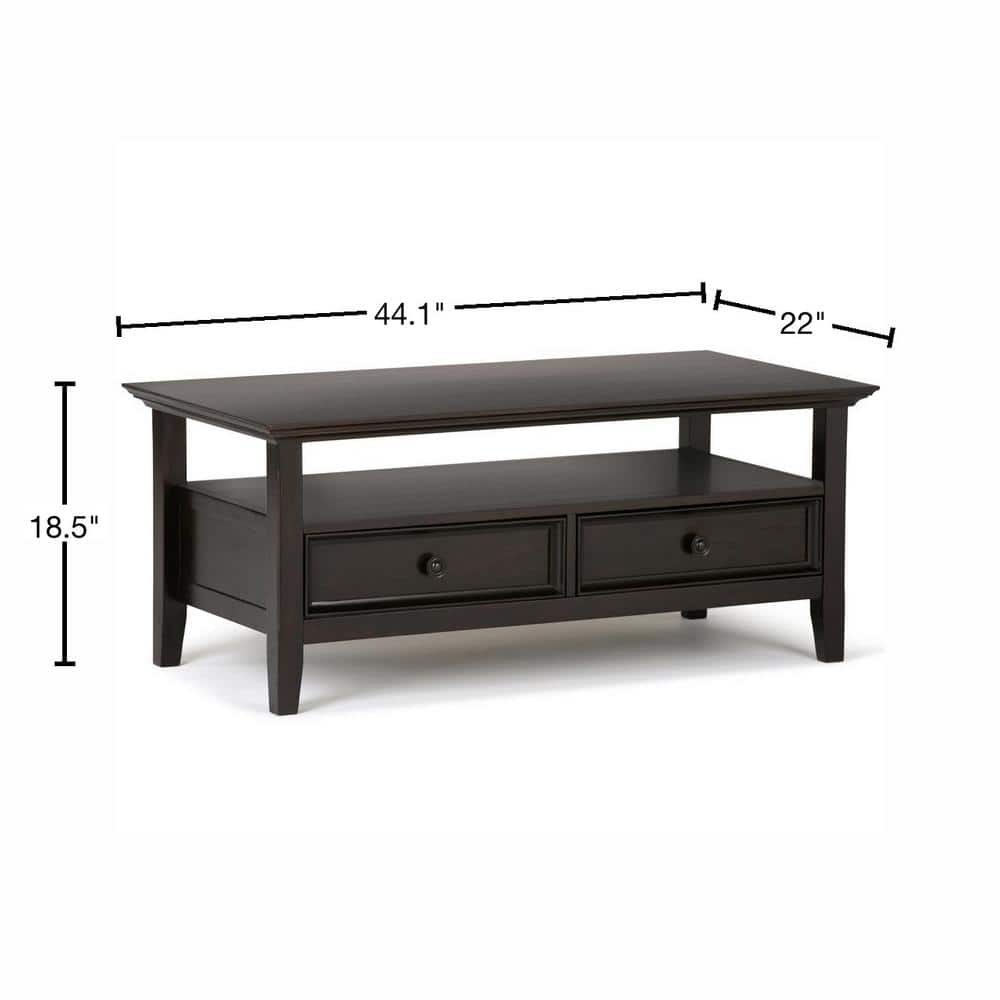 Amherst Hickory Brown 44" Wide Rectangular Lift-Top Coffee Table with Storage