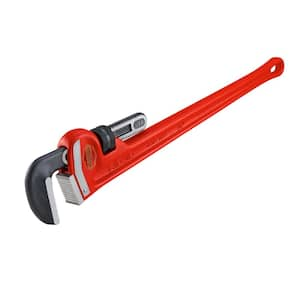 36 in. Straight Pipe Wrench for Heavy-Duty Plumbing Sturdy Plumbing Pipe Tool with Self Cleaning Threads and Hook Jaws