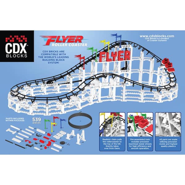 CDX CDX Blocks Brick Construction Flyer Roller Coaster Building