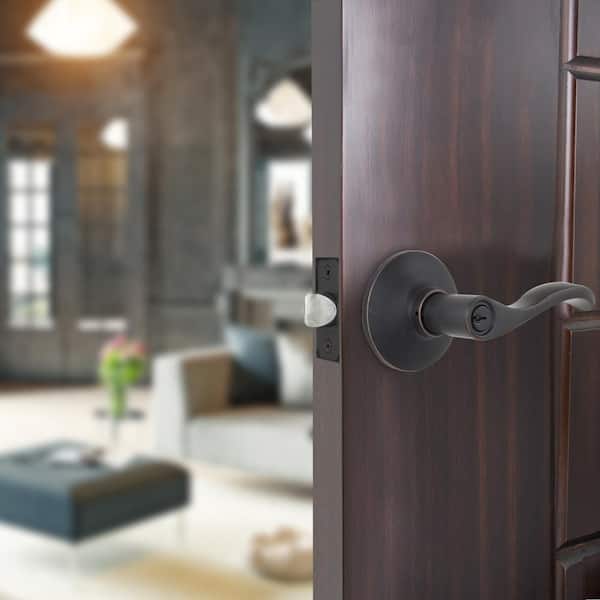 Naples Aged Bronze Keyed Entry Door Lever