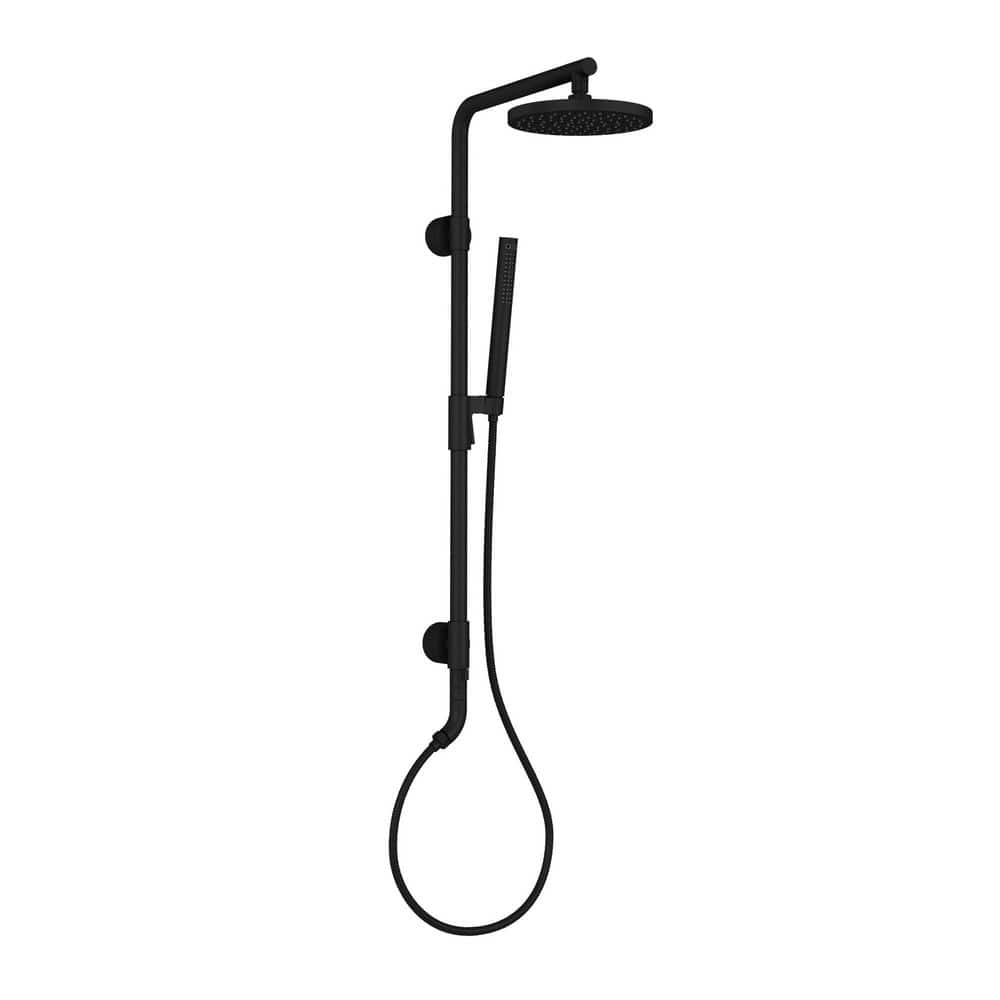 Matte Black Dual Shower System with Adjustable Slide Bar