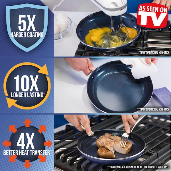 Blue Diamond Cookware Hard Anodized Ceramic Nonstick, 10 Piece Cookware Pots  and Pans Set, PFAS-Free, Dishwasher Safe, Oven Safe, Grey - Yahoo Shopping
