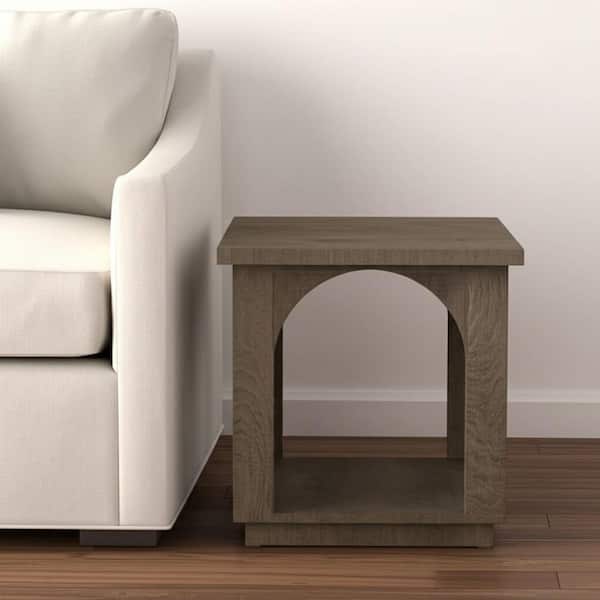 23.00 in. Brown Square Solid Wood End Table