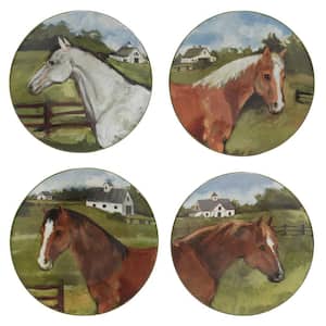 York Stables Multicolored Earthenware Salad Plate Set Of 4
