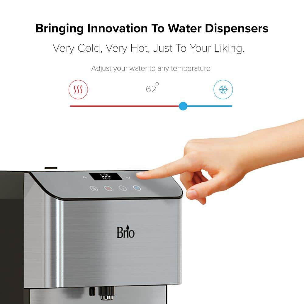 Brio Stainless Steel Countertop Bottleless Water Cooler with 3-Stage Filtration