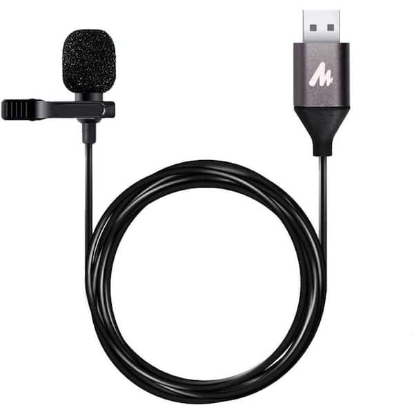 Lukyamzn Black Universal Microphone 192KHZ/24BIT with Lapel Shirt Collar Clip