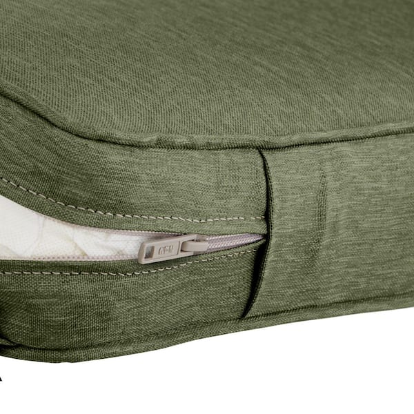 80 in. L x 26 in. W x 3 in. T Montlake Heather Fern Green Outdoor Chaise Lounge Cushion