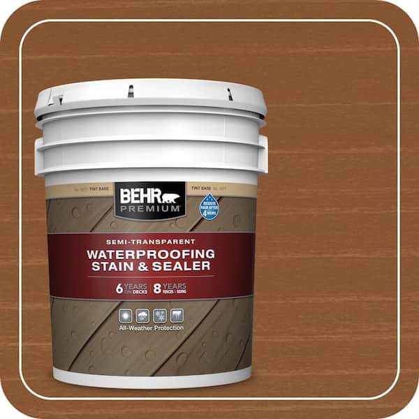 5 gal. #ST-110 Chestnut Semi-Transparent Waterproofing Exterior Wood Stain and Sealer
