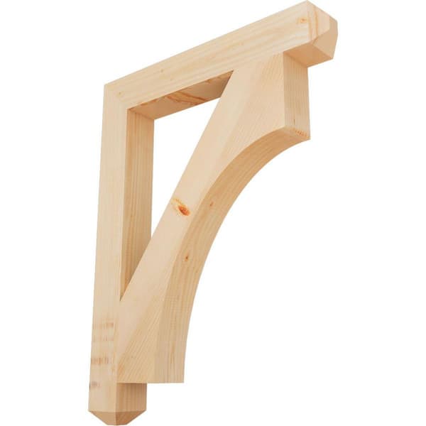 Ekena Millwork 3.5 in. x 36 in. x 28 in. Douglas Fir Westlake Craftsman Smooth Bracket