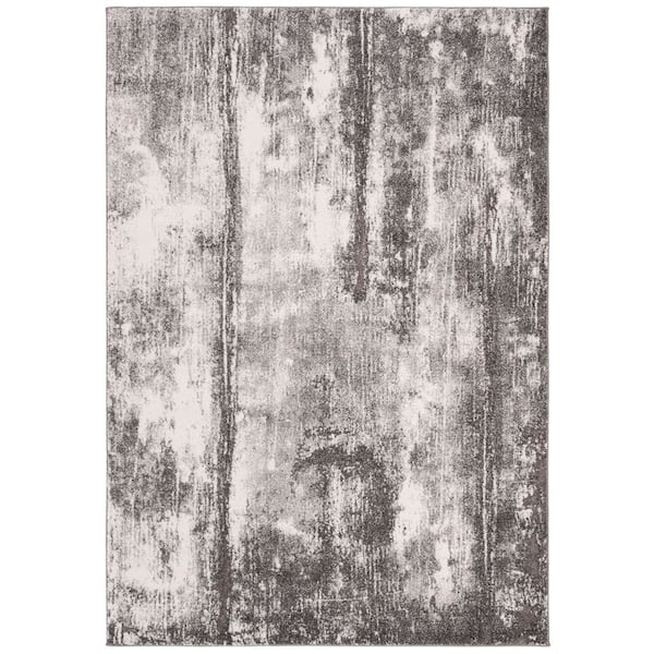Spirit 9 ft. x 12 ft. Dark Gray/Ivory Distressed Abstract Area Rug