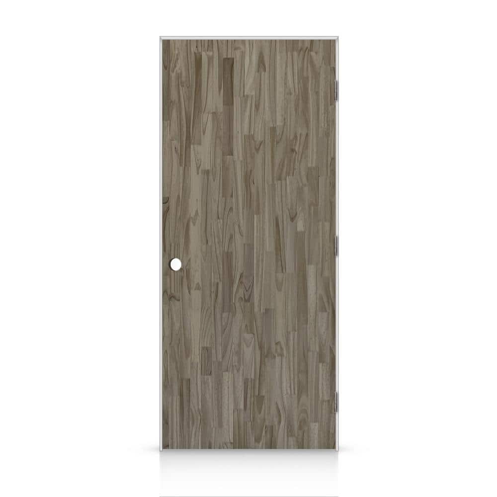 24 in. x 80 in. Flush Left-Handed Hollow-Core Weather Gray Stained Smooth Pine Wood Single Prehung Interior Door price history on PriceWatchPro