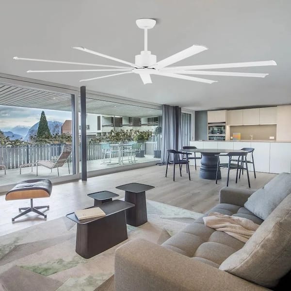 MLiAN 120 in. (10 ft.) 9-Blades Indoor Ceiling Fan in White
