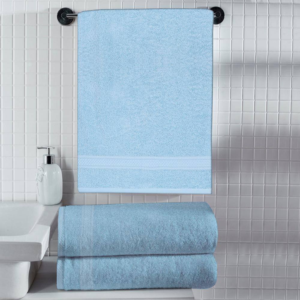 Chambray Blue Cotton Kids' Hand Washcloth Set, 6 Pieces