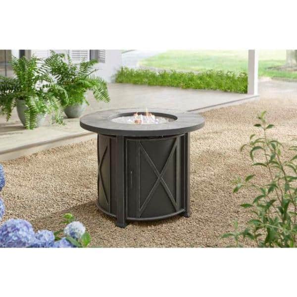 Round Steel Propane Fire Pit Kit, Home Depot Outdoor Gas Fire Pit Tables
