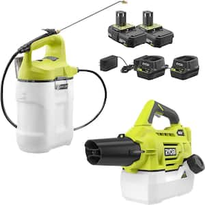 ONE+ 18V Cordless Battery 2 Gal. Chemical Sprayer and Cordless Fogger/Mister (2-Tool) with 2 Batteries and 2 Chargers