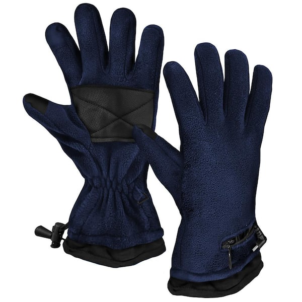 ACTIONHEAT Unisex 1-Size Navy AA Heated Fleece Gloves
