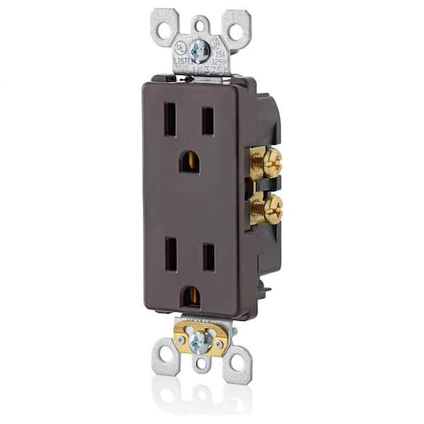 Decora 15 Amp 125 V Duplex Outlet/Receptacle, Brown (1-Pack) 5325-S