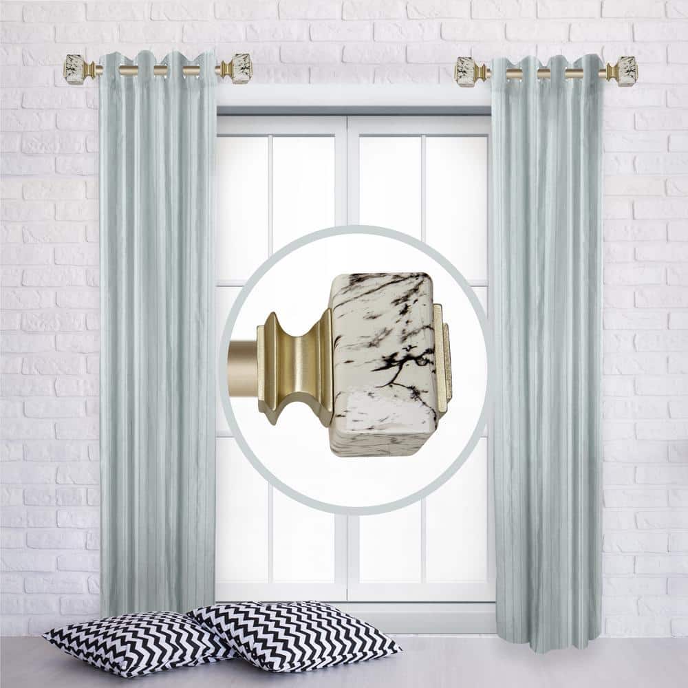 Decho 1 dia. Curtain Rod 12-20 inch long (Set of 2) - Light Gold