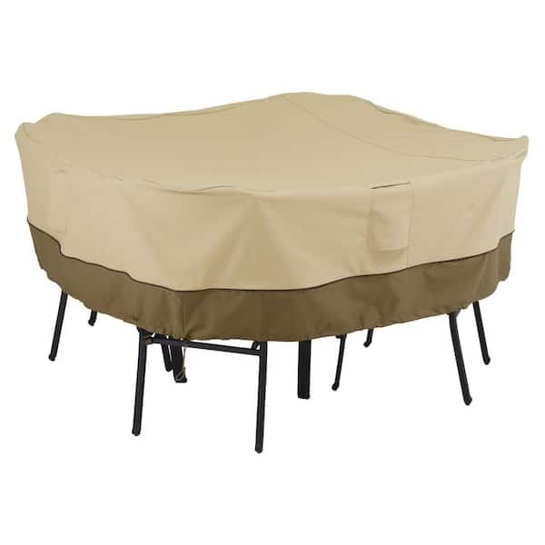 Classic Accessories Veranda 66 in. L x 66 in. W x 23 in. H Square Patio Table and Chair Set Cover