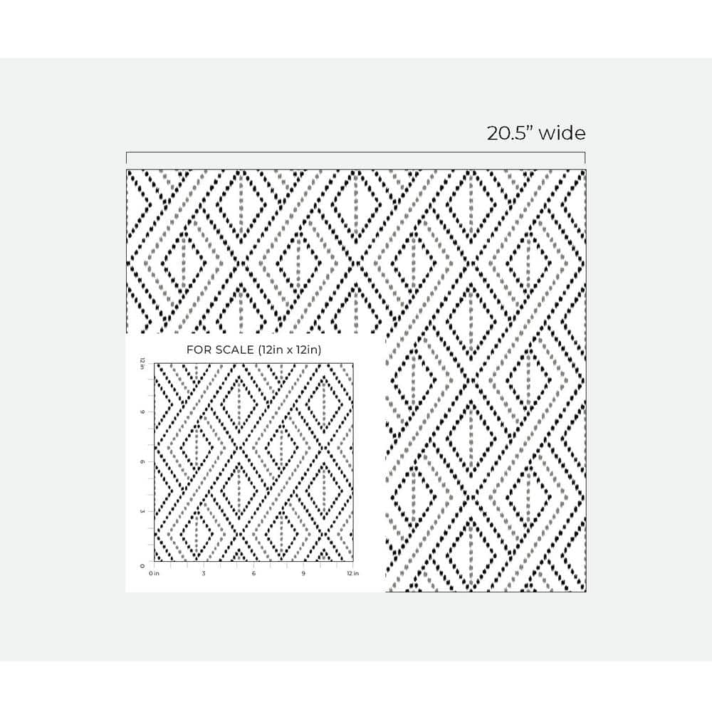 Alloy Gray Vinyl Peel and Stick Geometric Wallpaper Roll