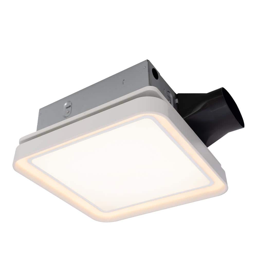 DC Bathroom Exhaust Fan Light, 50-80-100 CFM, 15-Watt Dimmable 3CCT LED Lig
