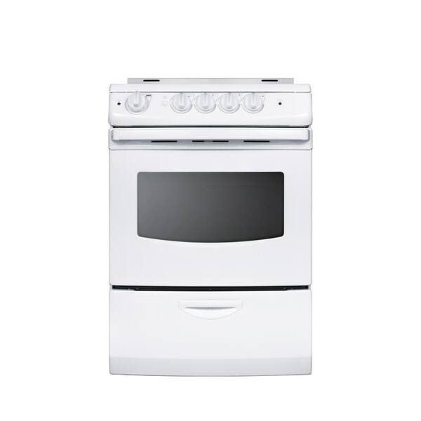 Summit Appliance 24 in. 3 cu. ft. Slide-In Electric Range in White