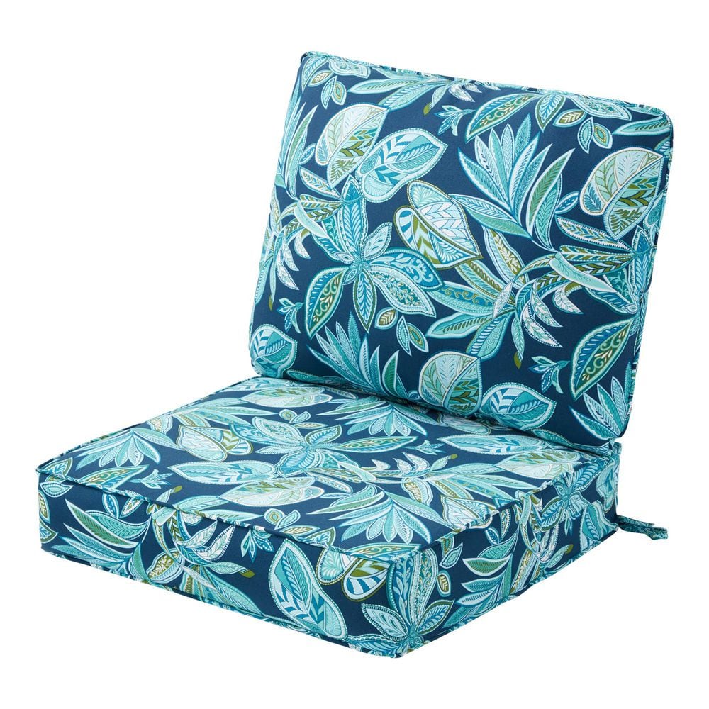 24 in. x 24 in. 2-Piece Deep Seating Outdoor Lounge Chair Cushion Set in Botanical Crestwood price history on PriceWatchPro
