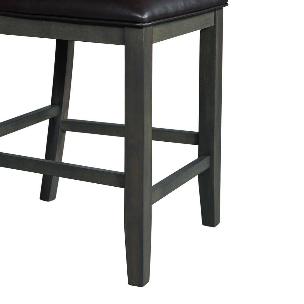 Taylor 40'' Dark Gray Faux Leather Link-Back Counter Chair Set