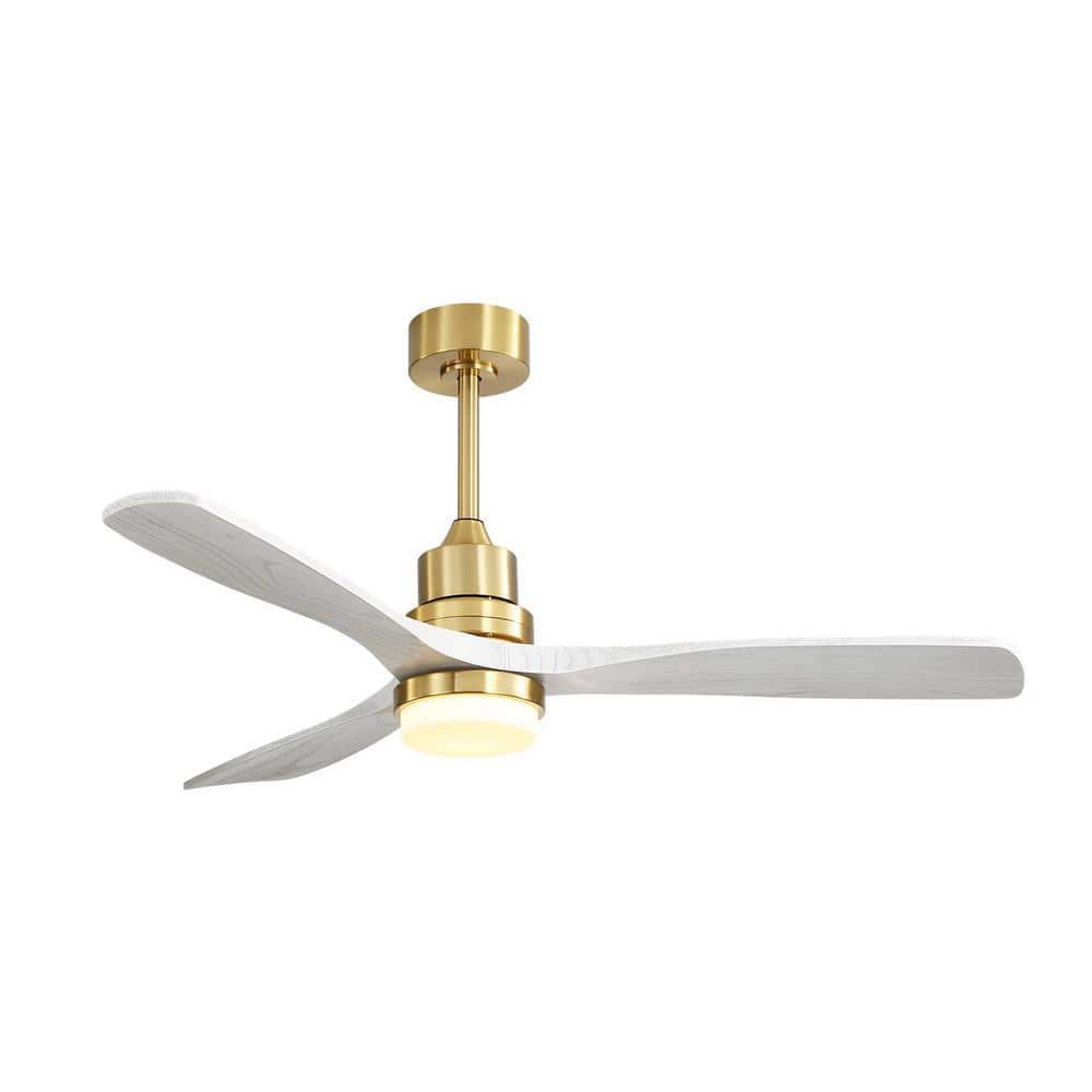Jushua 52 in.Indoor Gold Ceiling Fan With Dimmable Led Light 6